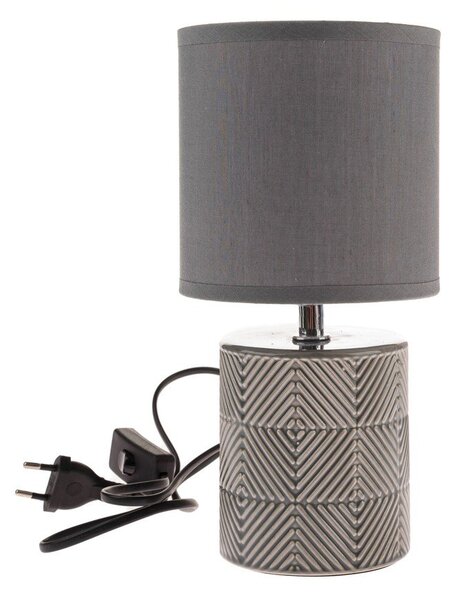 Šedá keramická stolní lampa s textilním stínidlem (výška 27 cm) Anita – Dakls