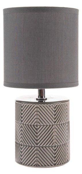 Šedá keramická stolní lampa s textilním stínidlem (výška 27 cm) Anita – Dakls