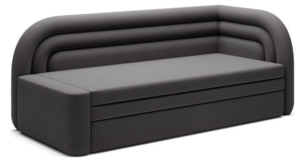 Taupe sametová rozkládací/s úložným prostorem pohovka pravý roh 223 cm Fabillo – ELTAP