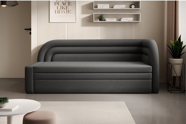 Taupe sametová rozkládací/s úložným prostorem pohovka pravý roh 223 cm Fabillo – ELTAP