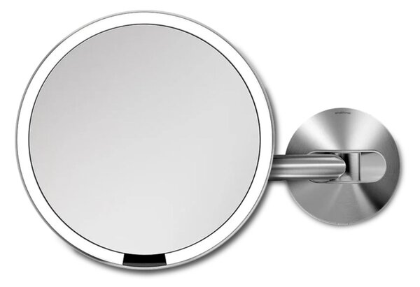 Kosmetické zrcátko na zeď, Simplehuman Sensor, LED osvětlení, 5x, síťové, matný nerez