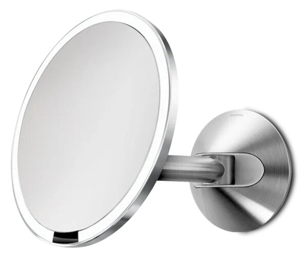 Kosmetické zrcátko na zeď, Simplehuman Sensor, LED osvětlení, 5x, síťové, matný nerez