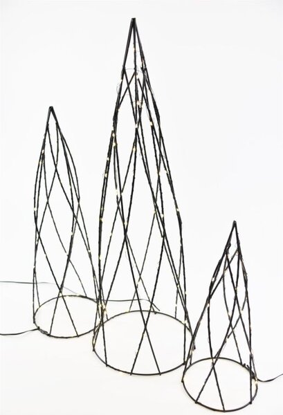 Sada kovových pyramid, 154 LED, teplá bílá