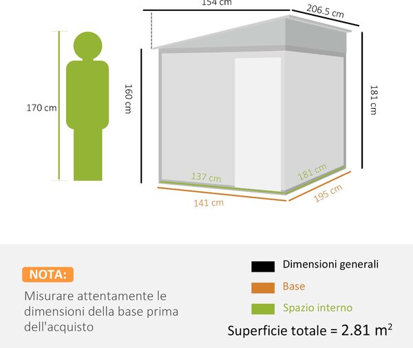 Zahradní kůlna Outsunny ze železa 1,5x2m se základem, se skládacími dveřmi, šikmou střechou, policemi, háčky a větracími otvory, bílá | Aosom