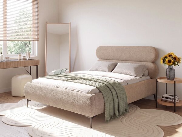 Postel Buklé LESSAY 120 x 200 cm Taupe