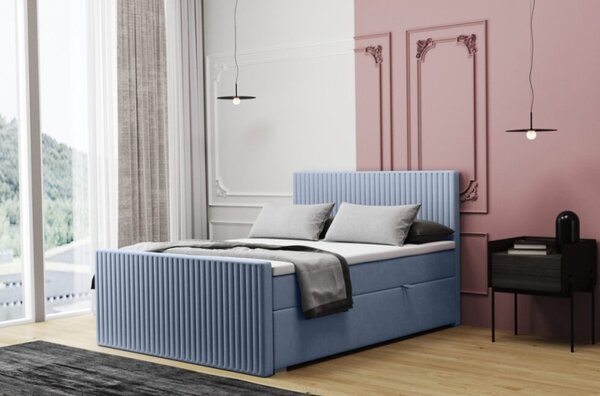 Komfortní manželská postel FELICITA 160x200 - světle šedá
