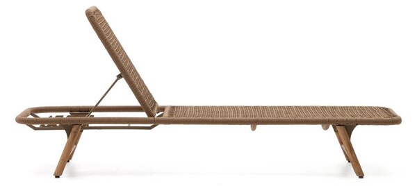 Hnědé dřevěné/kovové zahradní lehátko Dandara – Kave Home