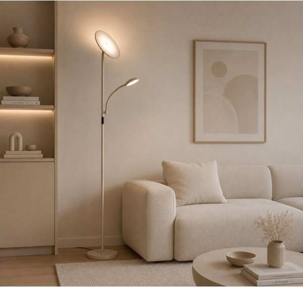Rabalux 74083 - LED Stm stojací lampa HALINA 23W/230V 3000/4200/6500 béžová