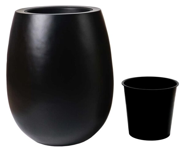 Designový květináč BALAO , sklolaminát, 50x40 cm, černá