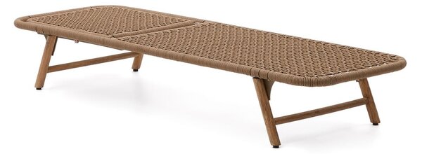 Hnědé dřevěné/kovové zahradní lehátko Dandara – Kave Home