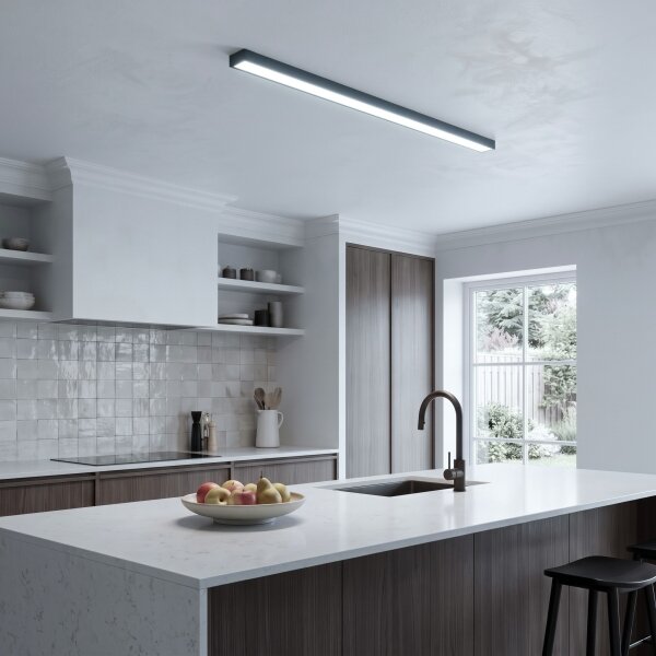 LED Přisazený/lustr na lanku LED/44W/230V 6000K 120 cm černá