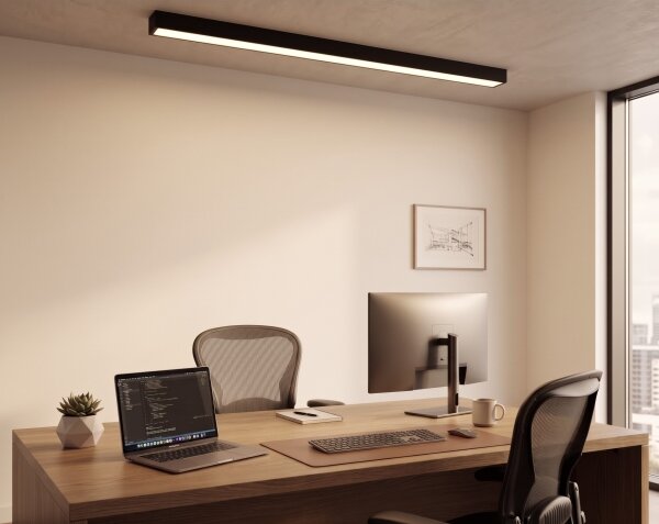 LED Přisazený/lustr na lanku LED/44W/230V 3000K 120 cm černá