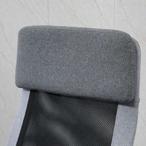 Vinsetto Ergonomická otočná kancelářská židle, nastavitelná výška a funkce houpání, síťovina, 65x67x119-129cm, Šedá | Aosom