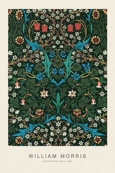 Obrazová reprodukce Blackthorn (Special Edition Classic Vintage Pattern) - William Morris, (26.7 x 40 cm)