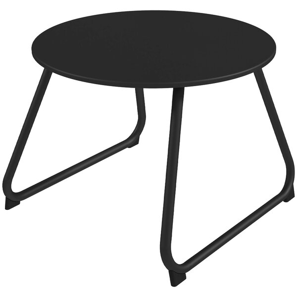 Outsunny Nastavitelný Balkonový Stolek Ø48x37 cm z Lakovaného Kovového Materiálu, Černý | Aosom
