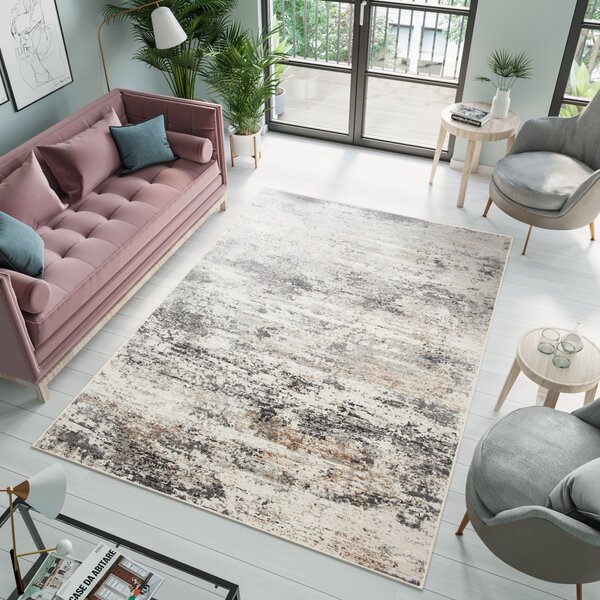 Makro Abra Moderní kusový koberec PORTLAND G509A bílý šedý béžový Rozměr: 140x200 cm
