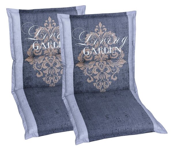 Go-De Textil Podsedák Living Garden, 1 kus / 2 kusy (nízká opěrka, 2 kusy, šedá) (100276290004)