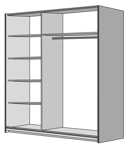 Ložnicový komplet (skříň+postel 160x200+2 x noční stolek), bílá / vysoký bílý lesk HG, ASIENA