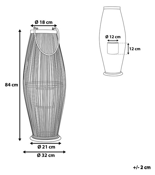 Lucerna TAHITI 84 cm Bambus Černá