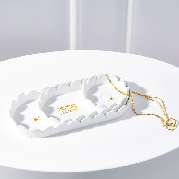 Porcelánový tácek na šperky Gold Chain