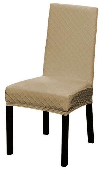 Potah na židli Káro béžová podsedák 38 x 38 cm, opěradlo výška 50 cm, šířka 38 cm - ideální velikost židle