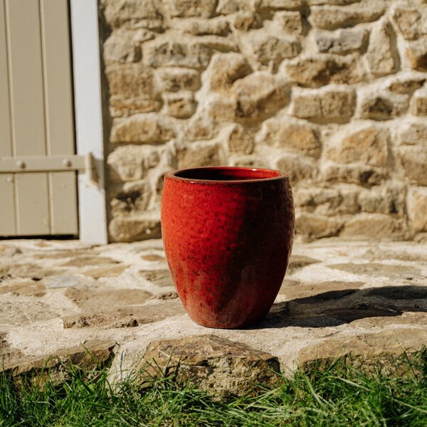 Keramický květináč LAFONTAINE - Topická červená M (28 cm x 32 cm)