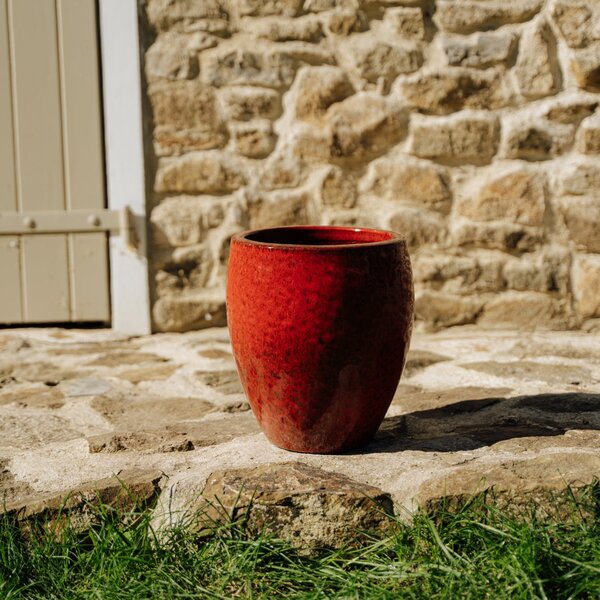 Keramický květináč LAFONTAINE - Topická červená M (28 cm x 32 cm)
