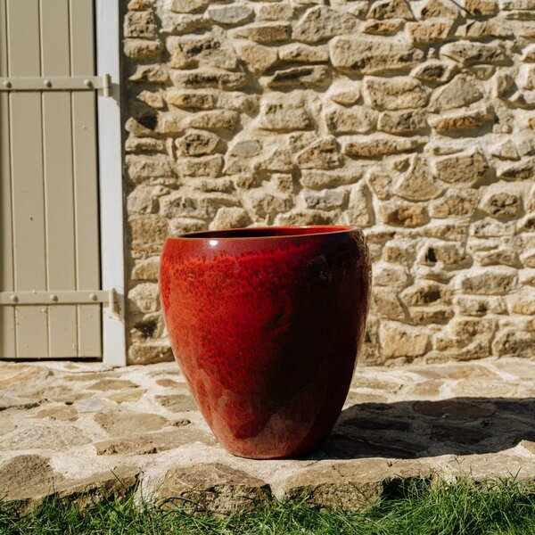 Keramický květináč LAFONTAINE - Topická červená M (28 cm x 32 cm)