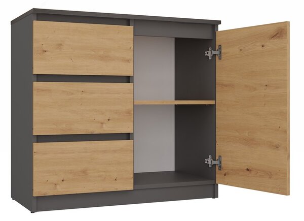 TP Living Komoda SZUFA 80 cm dub artisan/antracit