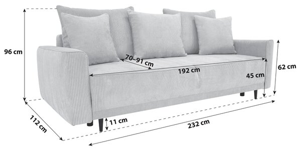 ROZKLÁDACÍ POHOVKA, textil, béžová MID.YOU - Rozkládací pohovky, Online Only