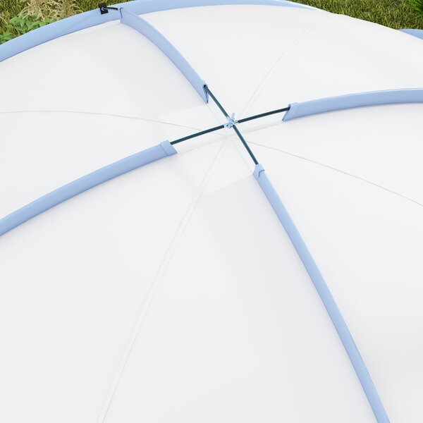 Outsunny Pavilon pro Akce 3,5 x 3,5 m s Dveřmi na Háčku, Ochrana proti Dešti se Silnými Ocelovými Tyčemi, Zahradní Stan s UV Ochrannou, Slunečník pro