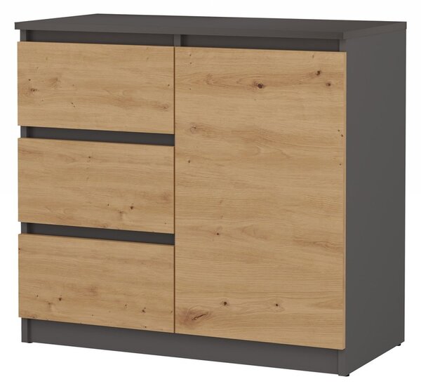 TP Living Komoda SZUFA 80 cm dub artisan/antracit
