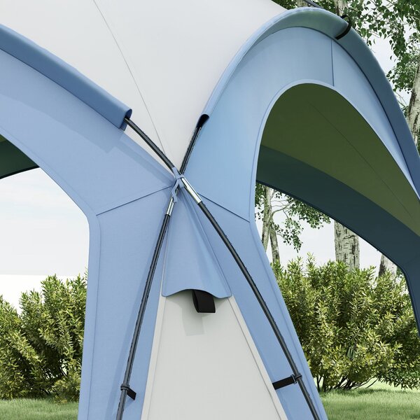 Outsunny Pavilon pro Akce 3,5 x 3,5 m s Dveřmi na Háčku, Ochrana proti Dešti se Silnými Ocelovými Tyčemi, Zahradní Stan s UV Ochrannou, Slunečník pro