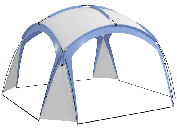 Outsunny Pavilon pro Akce 3,5 x 3,5 m s Dveřmi na Háčku, Ochrana proti Dešti se Silnými Ocelovými Tyčemi, Zahradní Stan s UV Ochrannou, Slunečník pro