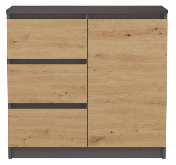 TP Living Komoda SZUFA 80 cm dub artisan/antracit