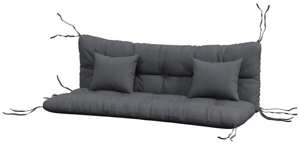 Outsunny Sada 4 Kusů Polstrů, 150x50 cm Voděodolné Polstry na Židle s Uvazováním, Uzlový Design s 10cm Silnou Výplní pro Houpačku, Polstr pro Domov, Z