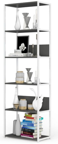 Ak furniture Regál LOFT 60 cm bílý/šedý