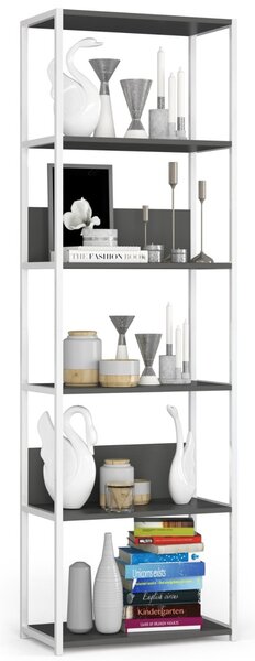 Ak furniture Regál LOFT 60 cm bílý/šedý