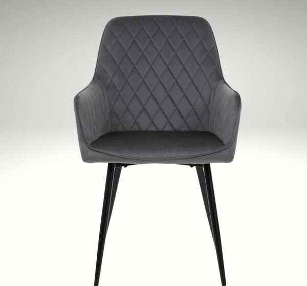 Vikio Jídelní set pro 4 osoby 160x90 cm dub noha U šedá židle s područkami VJS166-4S