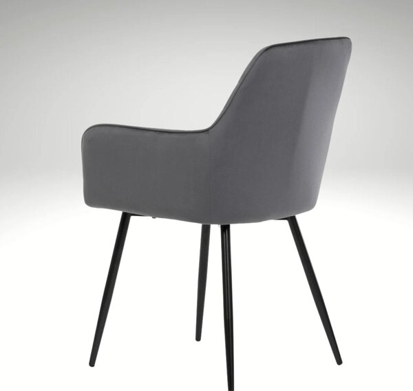 Vikio Jídelní set pro 6 osob 180x90 cm dub noha U šedá židle s područkami VJS168-6S
