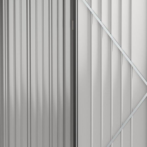 Outsunny Úložná Kůlna s Šikmou Střechou 1,34m² Zahradní Dům Nářaďový Šop Lockable Utility Cabinet Zinková Ocel Černá 161,5 x 94,5 x 196 cm | Aosom