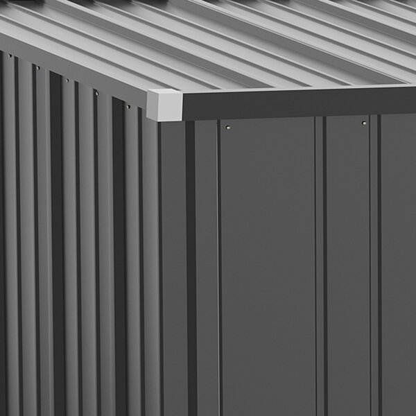 Outsunny Úložná Kůlna s Šikmou Střechou 1,34m² Zahradní Dům Nářaďový Šop Lockable Utility Cabinet Zinková Ocel Černá 161,5 x 94,5 x 196 cm | Aosom