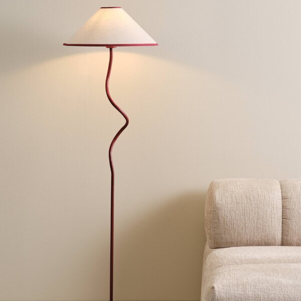 Jotex Červená kovová stojací lampa JULIET 148 cm