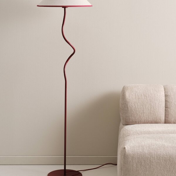 Jotex Červená kovová stojací lampa JULIET 148 cm