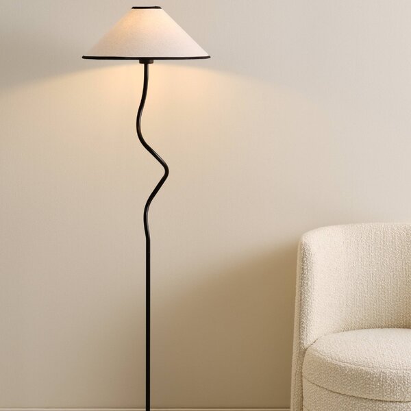Jotex Černá kovová stojací lampa JULIET 148 cm