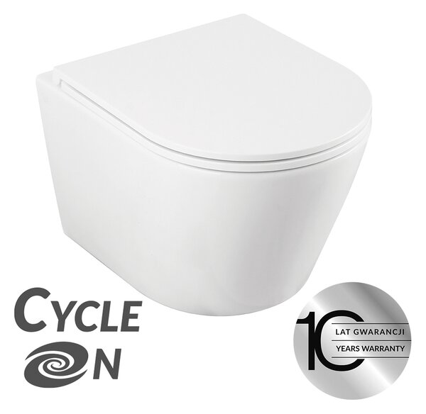 Laveo Závěsná WC mísa se SoftClose sedátkem Nida CycleOn - VMN_609S, bílá