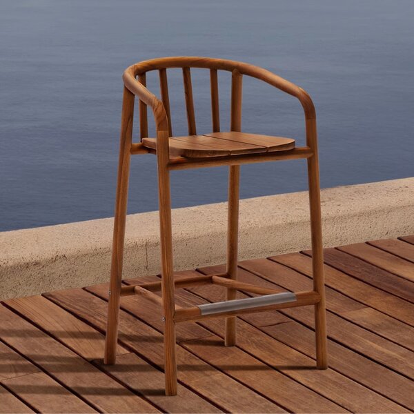 Teaková zahradní barová židle Kave Home Turqueta 65 cm