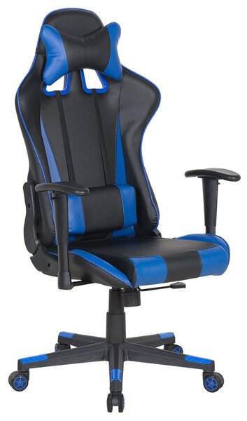 Kancelářská židle GAMER Umělá kůže Tmavě modrá