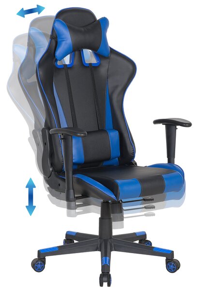 Kancelářská židle GAMER Umělá kůže Tmavě modrá