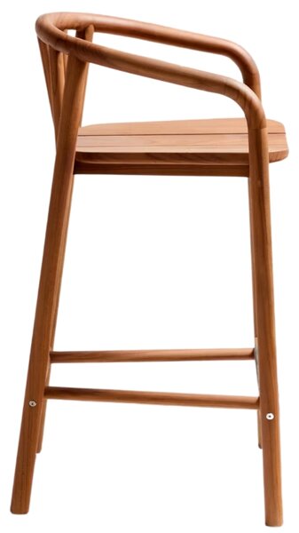 Teaková zahradní barová židle Kave Home Turqueta 65 cm